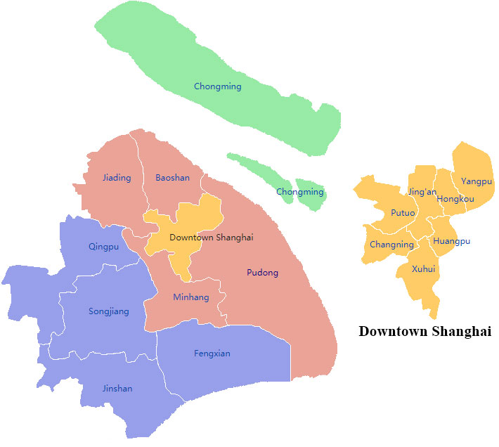 Shanghai districts map